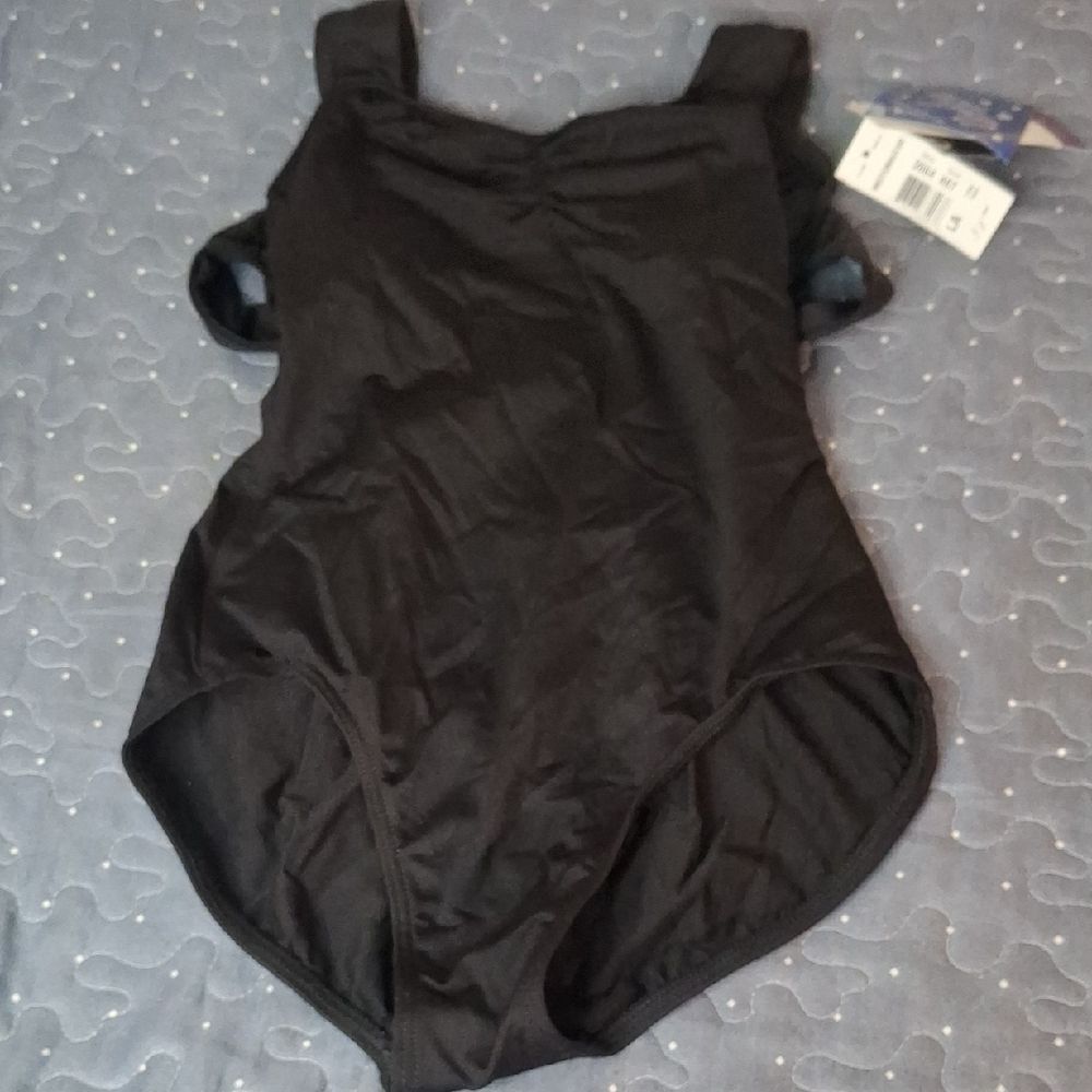 Motionwear Black One-Piece Leotard size large NWT
